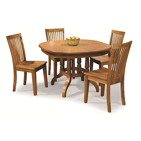 5-Piece Laminate Top Pedestal Table Set